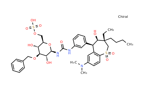 N-(3-O-Benzyl-6-O-sulfo-beta-D-glucopyranosyl)-N'-{3-[(3S,4R,5R)-3-butyl-7-(dimethylamino)-3-ethyl-4-hydroxy-1,1-dioxo-2,3,4,5-tetrahydro-1H-1lambda6-benzothiepin-5-yl]phenyl}urea