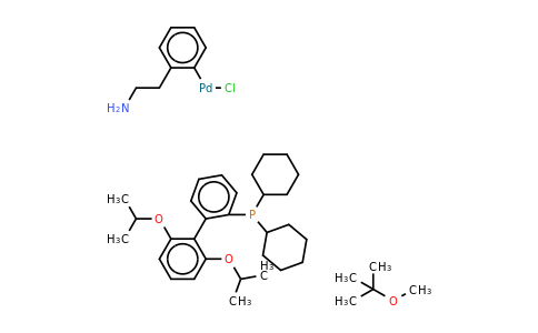 Chloro(2-dicyclohexylphosphino-2',6'-di-i-propoxy-1,1'-biphenyl)[2-(2-aminoethylphenyl)]palladium(II), methyl-t-butylether adduct