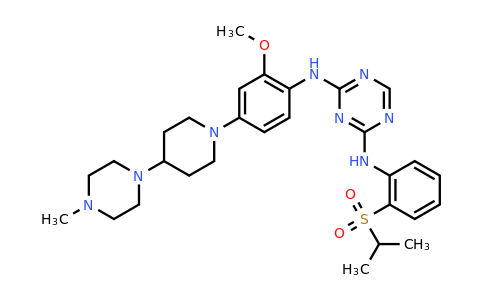 N2-[2-Methoxy-4-[4-(4-methyl-1-piperazinyl)-1-piperidinyl]phenyl]-N4-[2-[(1-methylethyl)sulfonyl]phenyl]-1,3,5-triazine-2,4-diamine