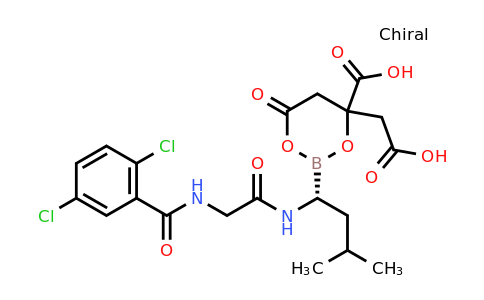 4-(carboxymethyl)-2-((R)-1-(2-(2,5-dichlorobenzamido)acetamido)-3-methylbutyl)-6-oxo-1,3,2-dioxaborinane-4-carboxylic acid