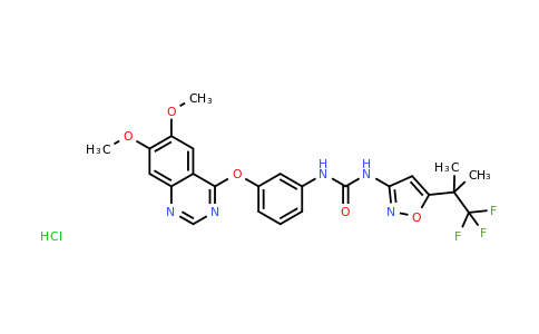 1-(3-(6,7-Dimethoxyquinazolin-4-yloxy)phenyl)-3-(5-(1,1,1-trifluoro-2-methylpropan-2-yl)isoxazol-3-yl)urea hydrochloride