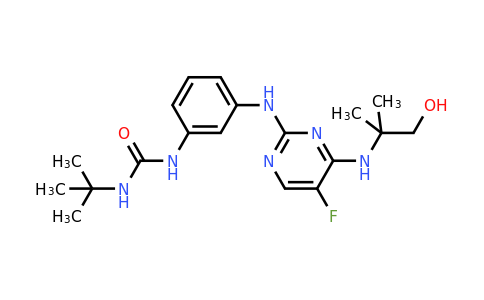 1-(tert-Butyl)-3-(3-((5-fluoro-4-((1-hydroxy-2-methylpropan-2-yl)amino)pyrimidin-2-yl)amino)phenyl)urea
