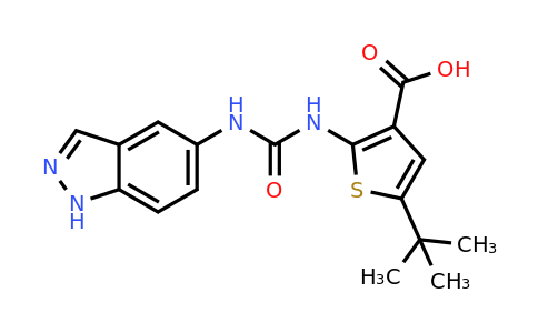 2-(3-(1H-Indazol-5-yl)ureido)-5-(tert-butyl)thiophene-3-carboxylic acid