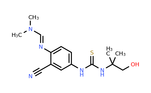 (E)-N'-(2-cyano-4-(3-(1-hydroxy-2-methylpropan-2-yl)thioureido)phenyl)-N,N-dimethylformimidamide