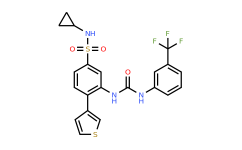 N-Cyclopropyl-4-(thiophen-3-yl)-3-(3-(3-(trifluoromethyl)phenyl)ureido)benzenesulfonamide