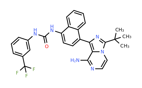 1-(4-(8-Amino-3-(tert-butyl)imidazo[1,5-a]pyrazin-1-yl)naphthalen-1-yl)-3-(3-(trifluoromethyl)phenyl)urea
