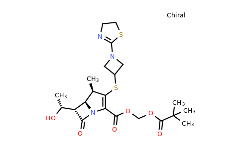 2,2-dimethylpropanoyloxymethyl (4R,5S,6S)-3-[1-(4,5-dihydro-1,3-thiazol-2-yl)azetidin-3-yl]sulfanyl-6-[(1R)-1-hydroxyethyl]-4-methyl-7-oxo-1-azabicyclo[3.2.0]hept-2-ene-2-carboxylate