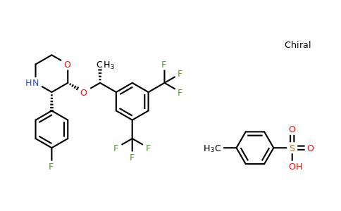 (2R,3S)-2-((R)-1-(3,5-Bis(trifluoromethyl)phenyl)ethoxy)-3-(4-fluorophenyl)morpholine 4-methylbenzenesulfonate