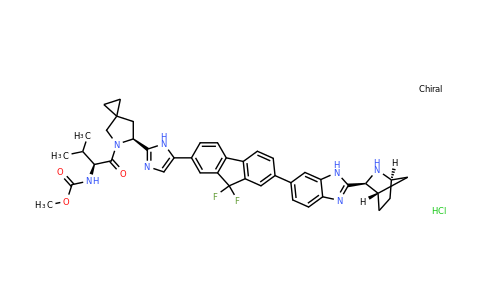 methyl ((S)-1-((S)-6-(5-(7-(2-((1R,3S,4S)-2-azabicyclo[2.2.1]heptan-3-yl)-1H-benzo[d]imidazol-6-yl)-9,9-difluoro-9H-fluoren-2-yl)-1H-imidazol-2-yl)-5-azaspiro[2.4]heptan-5-yl)-3-methyl-1-oxobutan-2-yl)carbamate (hydrochloride)