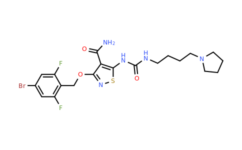 3-((4-Bromo-2,6-difluorobenzyl)oxy)-5-(3-(4-(pyrrolidin-1-yl)butyl)ureido)isothiazole-4-carboxamide