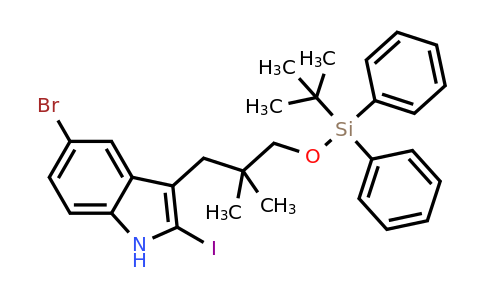5-bromo-3-(3-((tert-butyldiphenylsilyl)oxy)-2,2-dimethylpropyl)-2-iodo-1H-indole