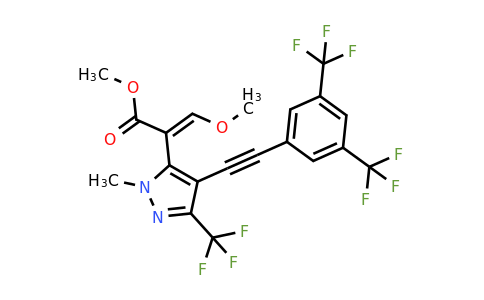 Methyl 2-(4-((3,5-bis(trifluoromethyl)phenyl)ethynyl)-1-methyl-3-(trifluoromethyl)-1H-pyrazol-5-yl)-3-methoxyacrylate