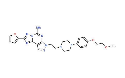 2-(Furan-2-yl)-7-(2-(4-(4-(2-methoxyethoxy)phenyl)piperazin-1-yl)-ethyl)-7H-pyrazolo[4,3-e][1,2,4]triazolo[1,5-c]pyrimidin-5-amine