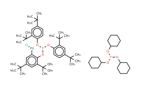 Chloro(η2-P,C-tris(2,4-di-tert-butylphenyl)phosphite)(tricyclohexylphosphine)palladium(II),  SamCat