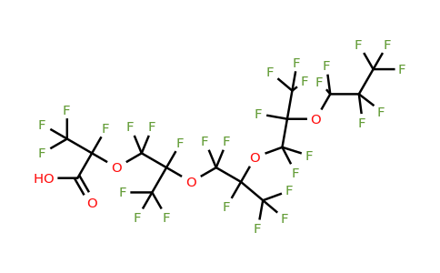 2,3,3,3-tetrafluoro-2-[1,1,2,3,3,3-hexafluoro-2-[1,1,2,3,3,3-hexafluoro-2-[1,1,2,3,3,3-hexafluoro-2-(1,1,2,2,3,3,3-heptafluoropropoxy)propoxy]propoxy]propoxy]propanoic acid