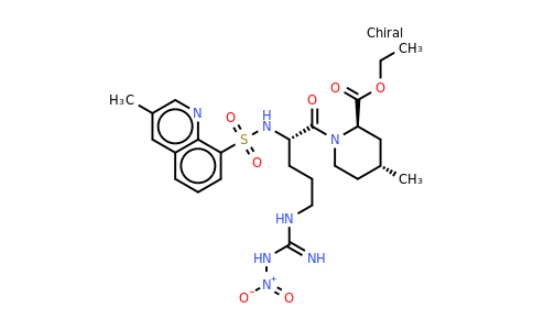 (2R,4R)-1-[(2S)-5-[[Imino(nitroamino)methyl]amino]-2-[[(3-methyl-8-quinolinyl)sulfonyl]amino]-1-oxopentyl]-4-methyl-2-piperidinecarboxylic acid ethyl ester