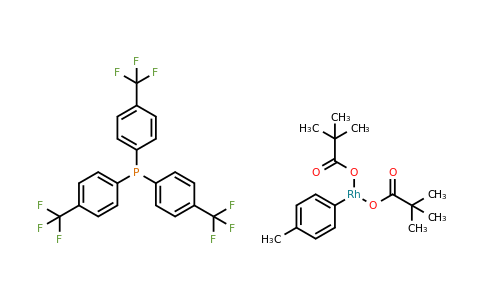 bis(2,2-dimethylpropanoyloxy)-(p-tolyl)rhodium; tris[4-(trifluoromethyl)phenyl]phosphane