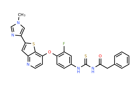 N-(3-fluoro-4-(2-(1-methyl-1H-imidazol-4-yl)thieno[3,2-b]pyridin-7-yloxy)phenylcarbamothioyl)-2-phenylacetamide
