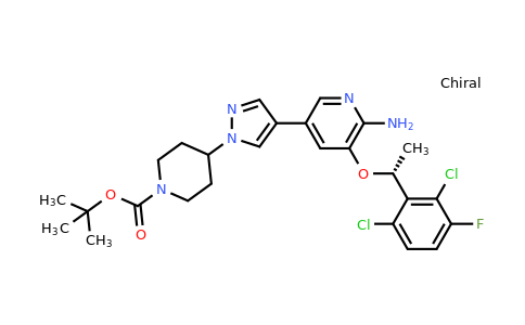 tert-butyl 4-[4-[6-amino-5-[(1R)-1-(2,6-dichloro-3-fluoro-phenyl)ethoxy]-3-pyridyl]pyrazol-1-yl]piperidine-1-carboxylate