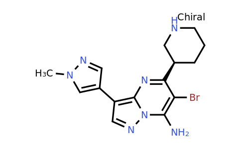 (R)-6-Bromo-3-(1-methyl-1H-pyrazol-4-yl)-5-(piperidin-3-yl)pyrazolo[1,5-a]pyrimidin-7-amine