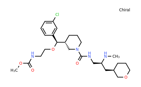 methyl N-[2-[(R)-(3-chlorophenyl)-[(3R)-1-[[(2S)-2-(methylamino)-3-[(3R)-oxan-3-yl]propyl]carbamoyl]piperidin-3-yl]methoxy]ethyl]carbamate